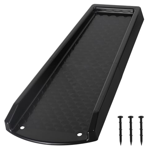 plusgutter Rain Gutter Downspout Splash Block, Gutter Downspout Extensions for Water Drainage, 24" Gutter Splash Guards Downspout Extender, Fixable Down spout Drain Trays with PE Nails(1 Pack, Black) - color: Black