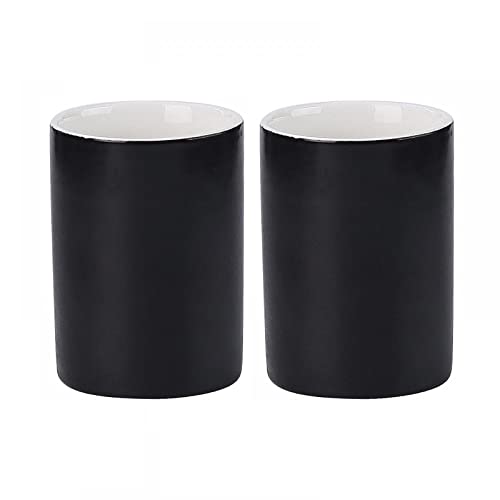 Gaolinci 2 Pcs Bathroom Cups, Ceramics Toothbrush Holder, Tumbler Cup, 9 Oz - color: Black