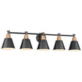 FEMILA 37.4" Black Vanity Light, Black Bathroom Light Fixture, Bathroom Lighting Fixtures Over Mirror with Matte Black Finish, 4FG59B-5W BK - color: Matte Black, size: 37"