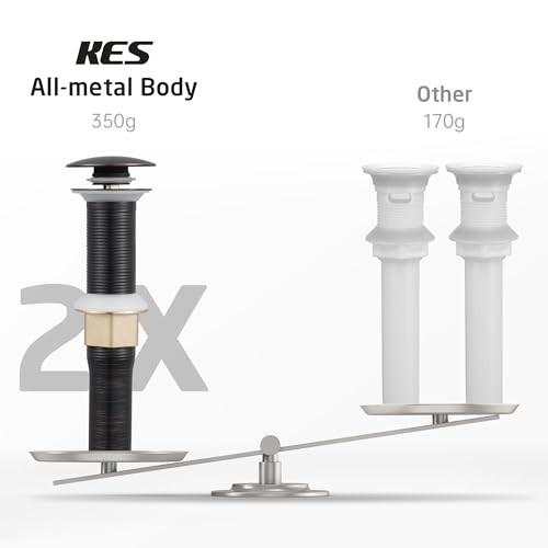 KES Bathroom Sink Drain with Strainer Basket Hair Catcher Anti Clog Pop Up Drain Stopper Vanity Vessel Sink without Overflow, Oil Rubbed Bronze S2013D-ORB - color: Oil Rubbed Bronze, style: for NO overflow sink,1-pack