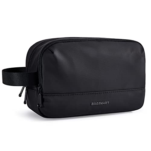 BAGSMART Large Toiletry Bag for Men, Valentines' Day Gifts Travel Organizer Hanging Dopp Kit Water Resistant Shaving Bag for Bathroom Shower, Toiletries Accessories,Travel Essentials, Black-Large - color: Black, size: Large