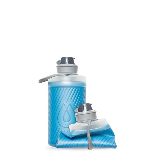HydraPak Flux - Collapsible Backpacking Water Bottle (750ml, 1L, 1.5L) - BPA Free, Ultra Light, Spill-Proof Twist Cap - color: Tahoe Blue, style: 750ml/25oz