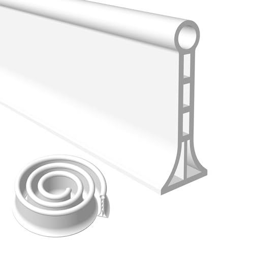 3.15" High- Shower Threshold Water Dam,67 Inch New Shower Dam - Shower Splash Guard Water Dam Barrier, Collapsible Shower Water Dam for Wet and Dry Separation - style: 67” White