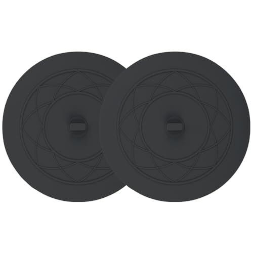 Tub Stopper 2PCS,Bathtub Drain Stopper,6 inches Bathtub Tub Drain Cover Stopper,Silicone Drain Plug,Kitchen Bathroom Hair Water Shower Stopper,Large Bathroom Laundry Accessories (Black/Black) - color: Black/Black