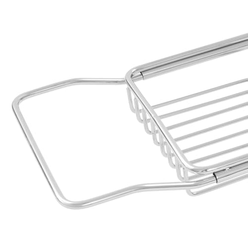 Stainless Steel Bathtub Tray with Removable Marble Board,Extendable Rectangular Bathtub Tray,Adjustable Bath Caddy Board for for Bath Bombs, Spa, Shower (Silver+White) - color: Silver+white