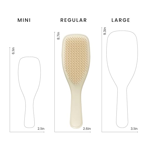 Tangle Teezer Ultimate Detangler Brush, Straight to Wavy, Cappuccino | Patented two-tier, regular-flex teeth reduce breakage & split ends on wet or dry hair; Shower-friendly hairbrush for all ages - color: Cappuccino