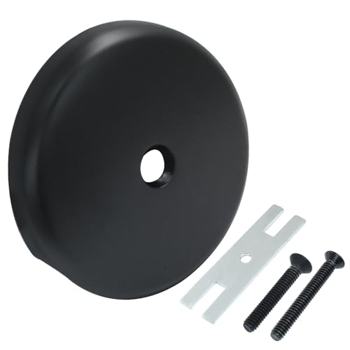 Single Hole Tub Overflow Drain Cover, Matte Black, 1 Pack | Bathtub Drain Overflow Face Plate, Trim Kit Conversion Kit, Easy to Install, Standard Bath Tub Drains - style: Matte Black-1 Hole