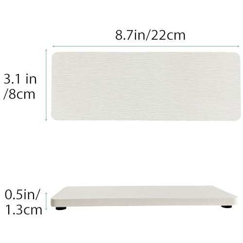 NiuYichee 2-PCS Diatomite Soap Tray, Quick-Drying Water Absorbent Stone, Bathroom Sink Soap Holder, White, 8.66 x 3.15 Inches