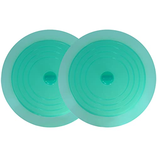 V-TOP Tub Stopper 2 Pack, 6 inches Large Silicone Drain Plug Hair Stopper Flat Suction Cover for Kitchen Bathroom Gadgets and Accessories (Green Transparent) - color: 6" Green Transparent