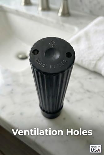 American Comb Toothbrush Holder - Black, Made in USA, with Ventilation Holes, for Toothbrush Covers, Toothbrush Holder, Toothbrush Soft, Durable Design, Hygienic Bathroom Accessory - color: Black