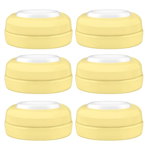 Maymom Screw Lids Aka Travel Caps with Rewritable Sealing Disc Compatible with Avent, Maymom Wide Mouth Bottles; Cap Replace Avent Natural Bottle Sealing Ring and Sealing Disc, 6pcs. (Yellow) - color: Yellow