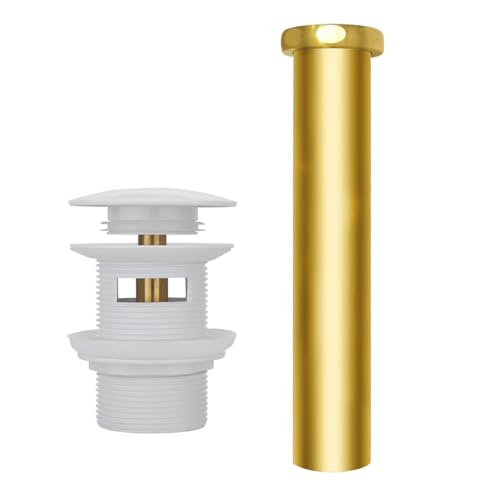 Free Standing Tub Drain Kit, Freestanding Tub Drain, Pop-Up Freestanding Bathtub Drain Stopper, Compatible with Freestanding Bathtub Drain Rough-in Kit (White) - color: White