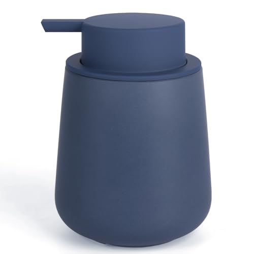 Bosilunlife Soap Dispenser Bathroom - Blue Ceramic Soap Dispenser Lotion Hand Pump Dish Soap Bottle for Kitchen 12oz Refillable Liquid Hand Wash Dispenser for Bathroom - color: Matte Blue