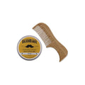 Golden Beards Moustache Wax & Eco Wood Vegan Comb Kit – Medium Hold Wax with Lime Scent & Eco Wood Comb 2.5 in – Handmade, Vegan, Cruelty-Free Moustache Styling Set - style: Eco Wood Vegan Comb