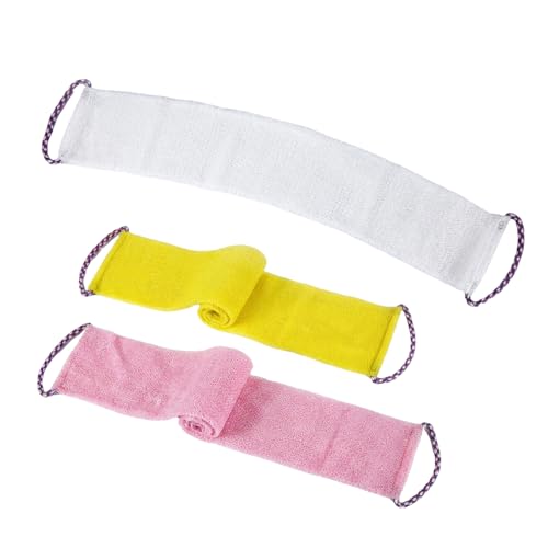 3 PCS African Exfoliating Net African Net Sponge,Exfoliating Body Scrubber Back Scrubber for Shower,Exfoliating Washcloth African Net Bath Sponge Exfoliating Net for Men Women Daily Shower Bathing - style: 3PCS Pink+White+Yellow