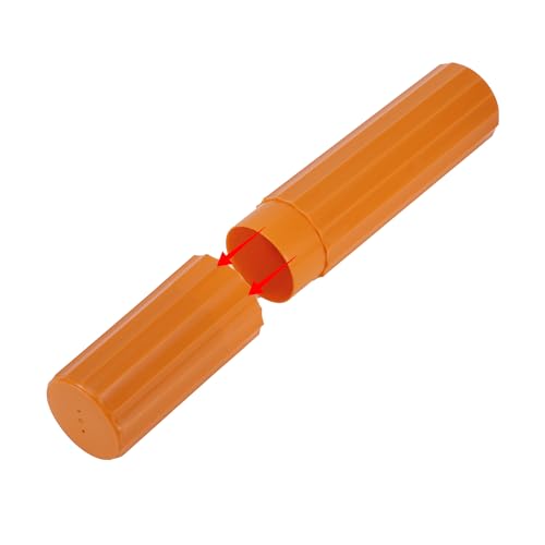 VOCOSTE 2pcs Vertical Stripe Toothbrush Case, Plastic, Lightweight Traveling Toothbrush Holders Case, Travel Business, Orange, 7.87"x1.50"