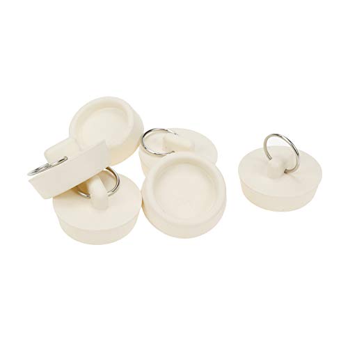 Semetall Drain Stopper 6 Pack 1-1/2" Bath Plugs Rubber White | Sink Plug with Hanging Ring for Bathtub,Bathroom,Kitchen - size: 1-1/2”