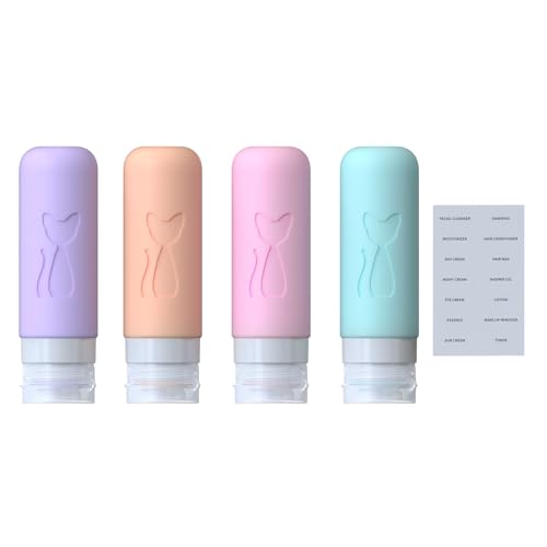Zafit TSA Approved 3oz Leakproof Travel Bottles for Toiletries, Refillable Containers for Shampoo Conditioner Lotion Body Wash(Multicolored C) - color: Multicolored C