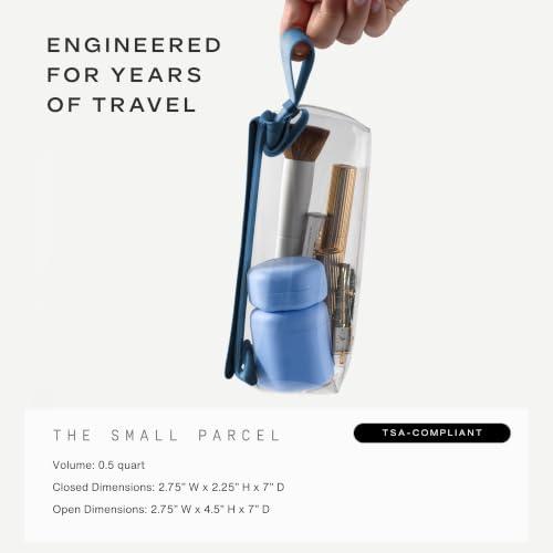Cadence Parcel - Clear Travel Kit with Zipperless Magnetic Closure - Cove, Small - Durable, Leak-Resistant and TSA Approved Toiletry Bag - Modular Organization - Recycled TPU (.5 Qt) - color: Cove, size: Small
