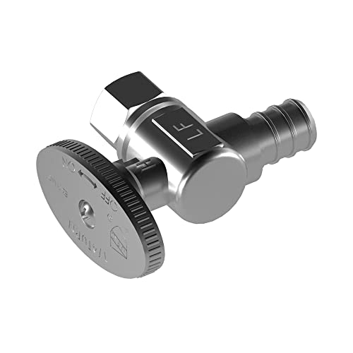 Hourleey 10 Pack Angle Stop Valve, Water Shut Off Valve 1/2" PEX x 3/8" OD Compression, Quarter Turn Chrome Plated Brass Valve - color: Angle (Pack of 10)