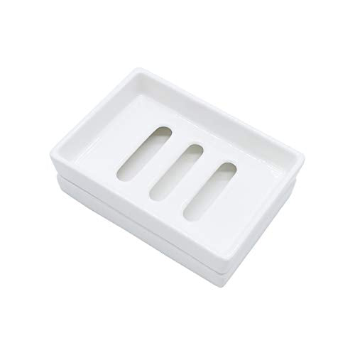 Ceramic Soap Dish Bar Soap Holder Double Layer Soap Tray Draining by Lofekea