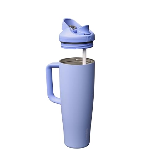Owala FreeSip Tumbler Insulated Stainless Steel Water Bottle with Built-in Straw and Side Handle, For Travel, Work, School, and Sports, 40oz, BPA Free, Leak Proof, Out of the Blue - color: Out of the Blue, size: 40 Ounces