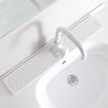 Diatomite Faucet Mat for Kitchen Sink, Quick-Dry Stone-Like Sink Mat, Flat Lay Absorbent Countertop Drying Mat for Faucet Area, Hard Diatomite Mat, White, 23.6 x 4 in - color: White