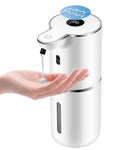 Automatic Liquid Soap Dispenser 12.8oz, Rechargeable & 6 Levels Soap Adjustable with Digital Display, Wall Mount, Waterproof, Touchless Hand/Dish Soap Dispenser for Kitchen, Bathroom, Hotel - color: White