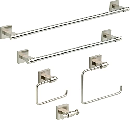 Franklin Brass Toilet Paper Holder | European Style | Satin Nickel | Wall Mount Single Post | Maxted Bathroom Accessories