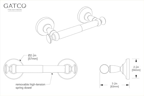 Gatco 4123B Tavern Toilet Paper Holder, Wall Mount Modern Roll Holder, for Bathroom, Polished Nickel - color: Polished Nickel, style: Double