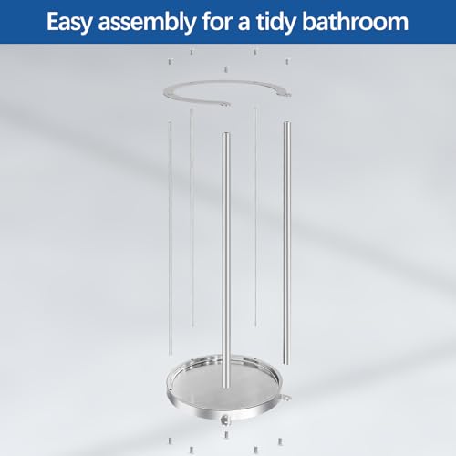 Brushed Nickel Toilet Paper Stand Free Standing Heavy Base 3 Rolls Toilet Paper Roll Holder for Bathroom Storage - color: Brushed Nickel