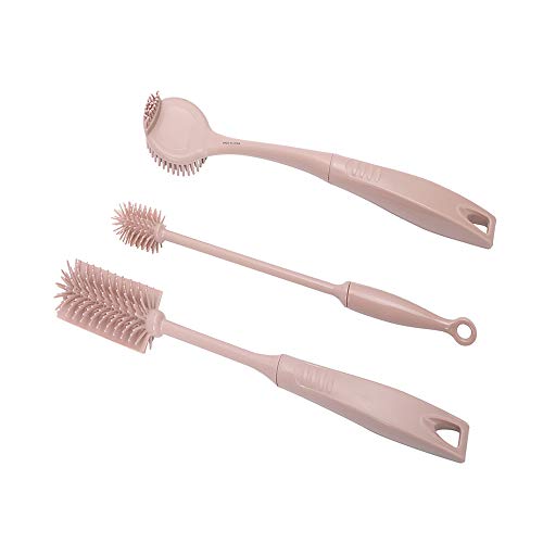 Bottle Brush Silicone Dish Brush with Handle Cleaning Set - color: 3pcs Brush