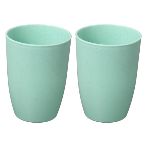 uxcell 2 Pcs Simple Toothbrush Cup, 3 x 3 x 4.1 Inch Bathroom Tumbler Reusable Plastic Cup Set for Storing Toothpaste Toothbrushes Combs Water Beverages, Light Green - color: Light Green