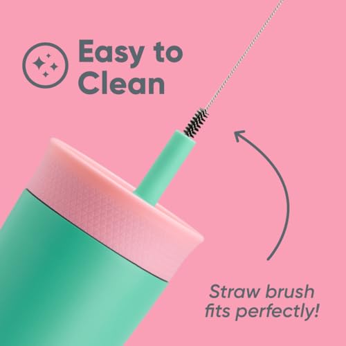 Owala Kids Insulation Stainless Steel Tumbler with Spill Resistant Flexible Straw, Easy to Clean, Kids Water Bottle, Great for Travel, Dishwasher Safe, 12 Oz, Pink and Teal (Real Cool Fish) - color: Real Cool Fish, size: 12 Ounces