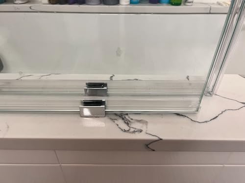 Bathroom Shower Glass Door Bottom Seal Strip, 2PCS 36 Inch Long Clear PVC Seal Strips for 1/4"(6mm) Thick Framless Glass Door Panel - style: 1/4" (6mm）X 36"
