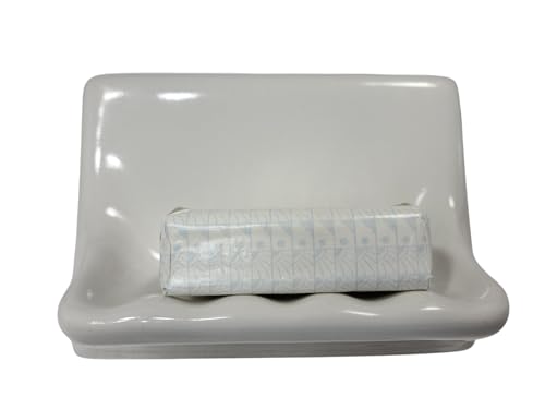 Snow White Ceramic Tile Soap Dish Shower Tray Vintage Mid Century Modern Retro
