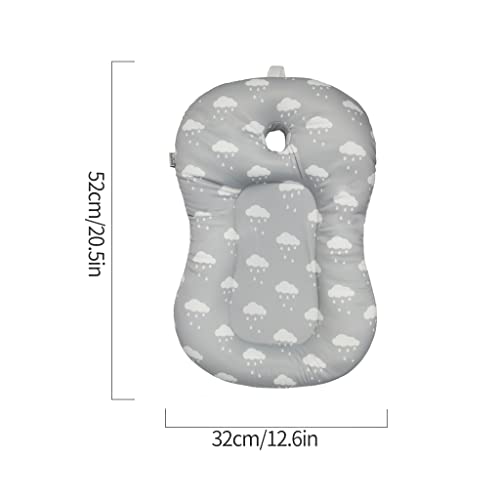 KAKIBLIN Baby Bath Mat, Baby Bath Cushion Soft Anti-Slip Pad 0-6 Month Toddler Pillow (Cloud) - color: Cloud