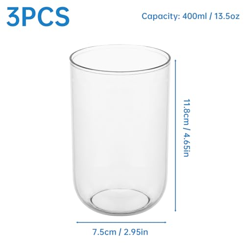 NiHome Toothbrush Holders for Bathrooms 3 Pcs, Plastic Reusable Bathroom Tumbler Toothbrush Cups, 13.5oz Unbreakable Mouthwash Cups Easy to Clean (Clear) - color: Clear