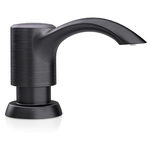 SAMODRA Built in Kitchen Sink Soap Dispenser (Oil Rubbed Bronze) with 12 oz Large PET Lotion Bottle, Refill from Top - color: Oil-rubbed Bronze, style: 12 oz Bottle