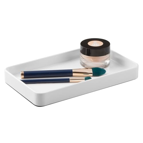 iDesign Steel Vanity Tray for Bathroom Organization and Storage - Set of 2 - White - color: White, style: Pack of 2