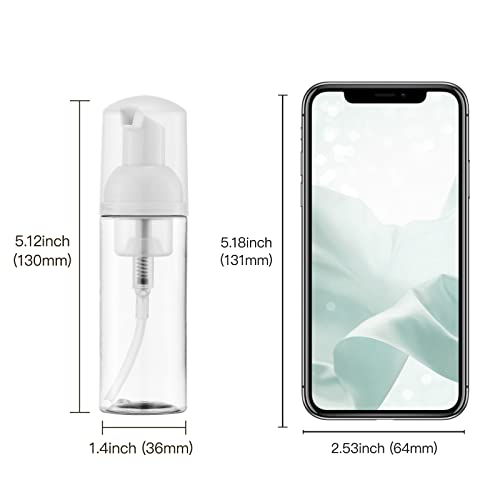 Travel Foam Pump Bottle - 2oz Small Size Foaming Hand Soap Dispenser - Mini Portable Mousse Lash Shampoo Kit Container for Hair - Empty Leak Proof Plastic Clear Foamer 30Pack - color: 30 Clear