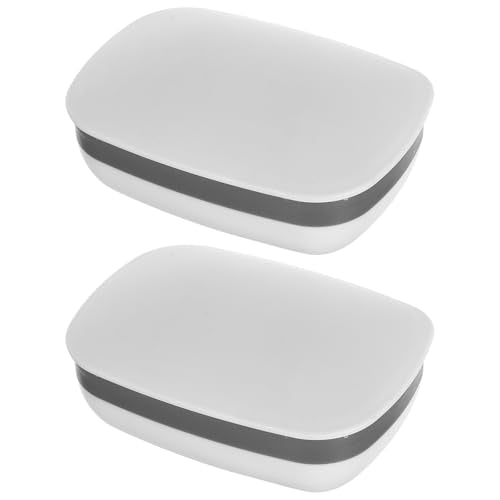 Toyvian Travel Soap Box with Lid and Sponge, Leakproof Portable Bar Soap Holder Case with Silicone Seal for Bathroom, Gym, Camping, Hiking – 2 Sets
