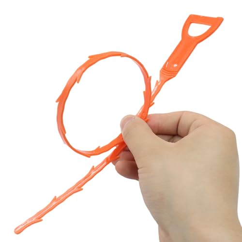 3 Pack 20 Inch Drain Clog Remover Snakes Orange | Hair Cleaning Tool Effective Drain Snake Auger Tool for Sink, Shower, Bathtub, and Toilet - color: Orange