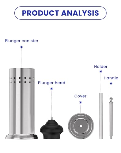 Dowry Anti-Hand Off Toilet Plunger with Holder for Bathroom,Powerful Efficient Force Suction Cup,Heavy Duty, Deep Cleaning, Nickel - color: Nickel