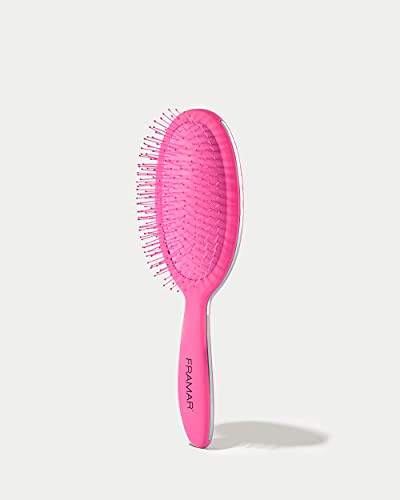 Framar Detangling Brush for Curly Hair – Hair Brushes for Women, Wet Hairbrush For Women, Hairbrushes, Pink Hair Brush Detangler, Reduces Breakage, Frizz and Static – Pink Brush - color: Pink