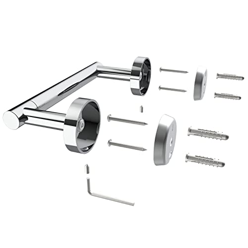 RARXTR Toilet Paper Holder Chrome SUS304 Stainless Steel Double Post Pivoting Polish Chrome Toilet Paper Roll Holder Wall Mounted Toilet Tissue Holder for Commercial Bathroom RV, Polished, 2 Pack - color: Chrome, size: Wall Mount 2 Pack