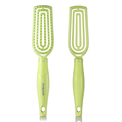Conair Scalp Care Detangling hairbrush - Curly Hair Brush - Scalp Massager - hairbrushes for women & men - detangler for all lengths - can use wet or dry - Slim - color: Green, size: 1 Count (Pack of 1)