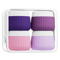 Mrsdry Travel Containers for Toiletries 4 Pack, TSA Approved Travel Size Toiletries, Travel Size Containers, With Clear Bag Leak Proof Silicone Jars, Travel Essentials Creams Jars Carrying Small Items - color: Purple, size: 1 oz