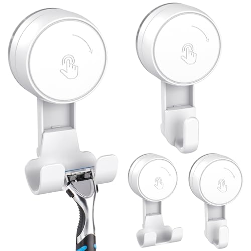 LUXEAR Suction Hooks Powerful Vacuum Suction Cup Hooks-2PACK Razor 2pack Single White - size: 2 Pack Single & 2 Pack Razor