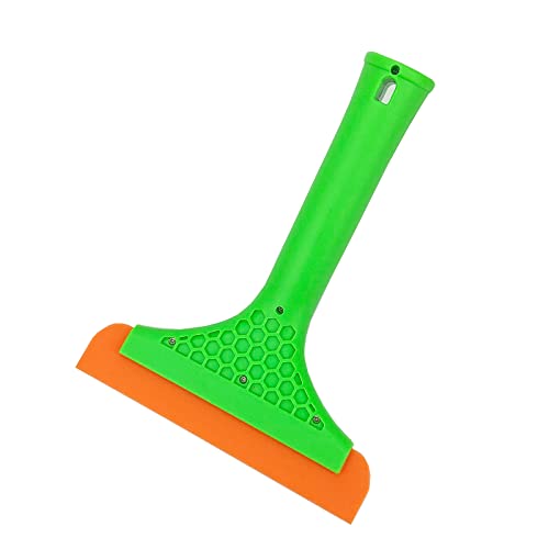 Super Flexible Silicone Squeegee, Auto Water Blade, Water Wiper, Shower Squeegee, 5.9'' Blade and 7.5'' Long Handle, for Car Windshield, Window, Mirror, Glass Door - color: Green
